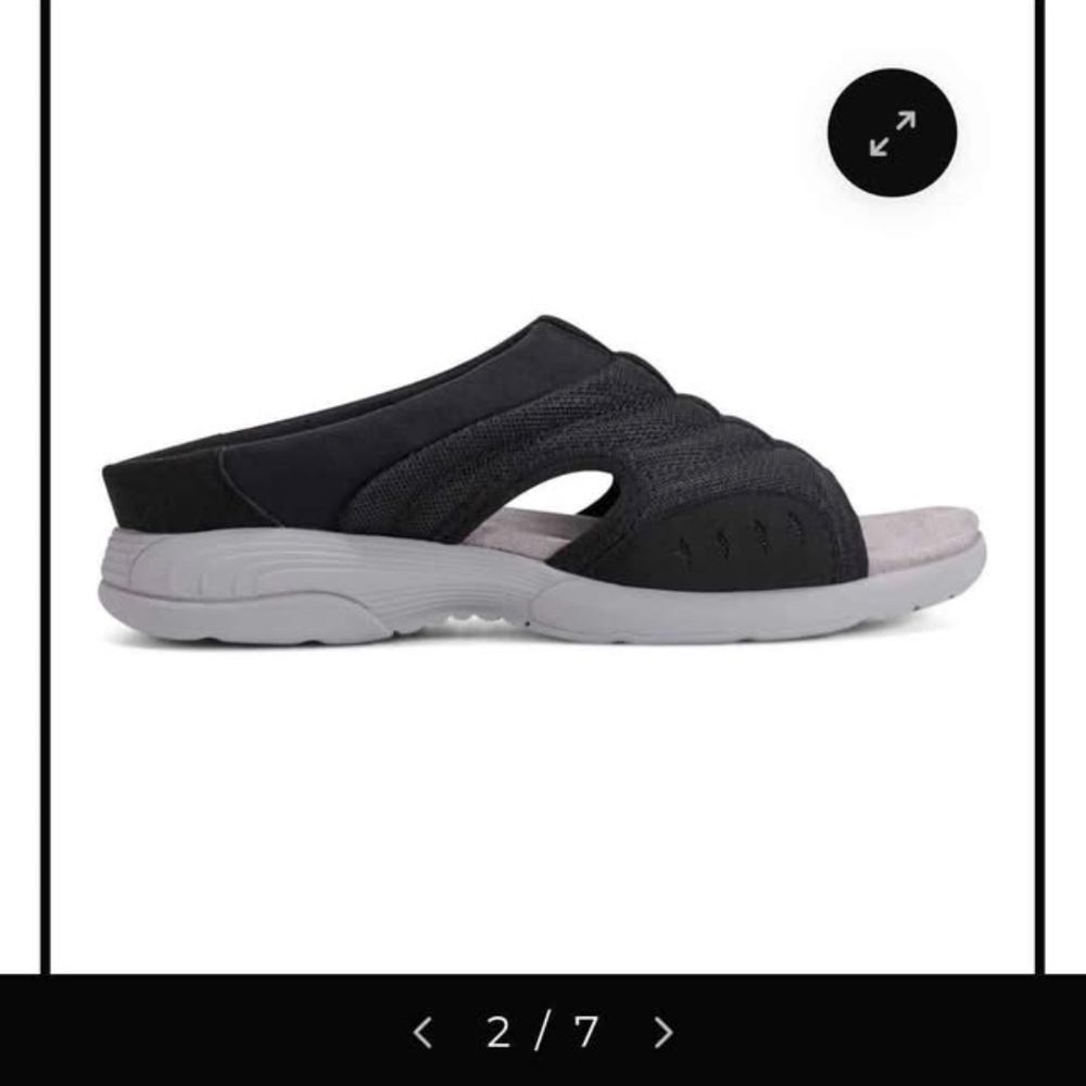 Easy spirit Black Traveltime  Traciee Slip On Sandals size 7.5 ww